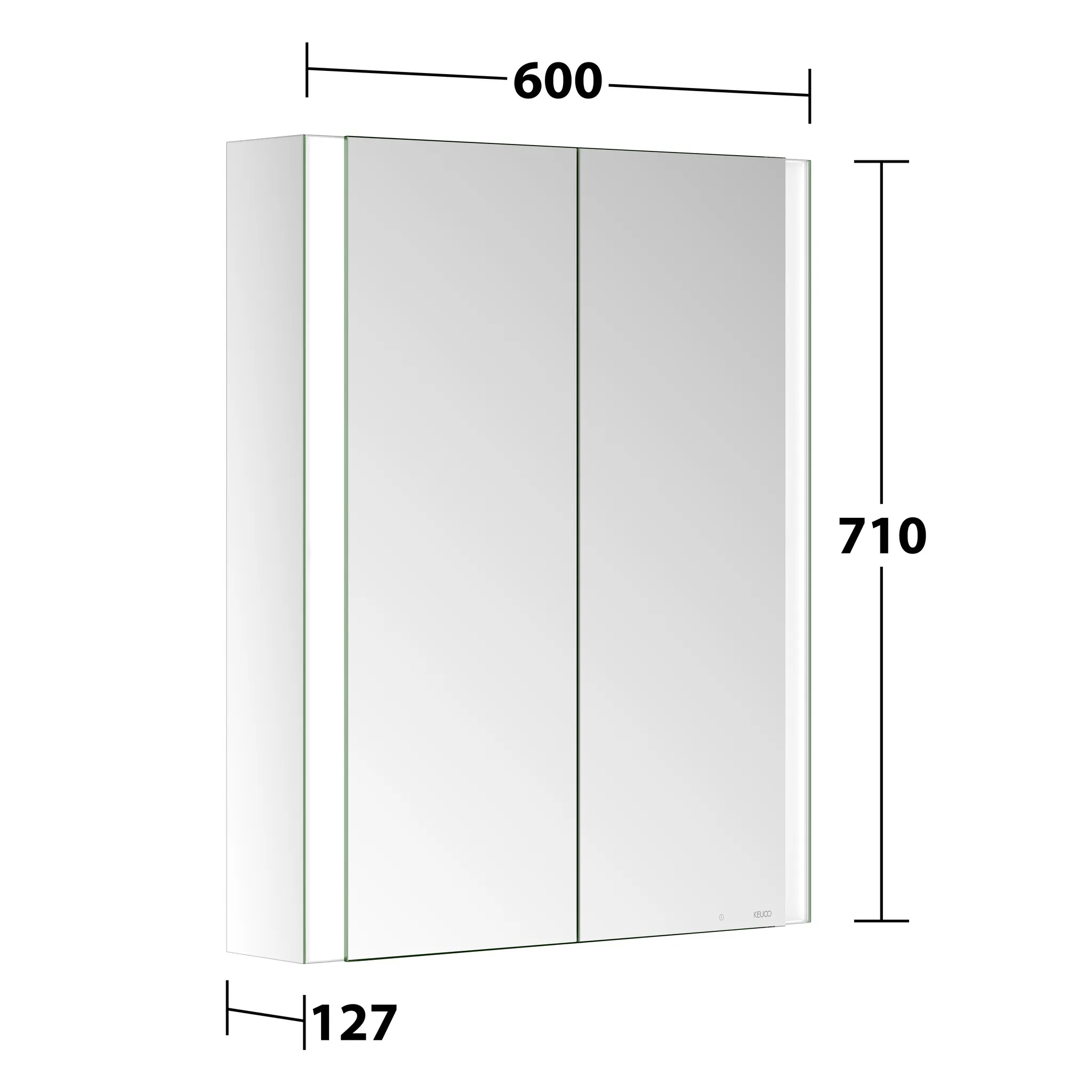 KEUCO SOMARIS Spiegelschrank Wandvorbau 2-türig 600x710x128mm verspiegelt KEUCO SOMARIS Spiegelschrank Wandvorbau 2-türig 600x710x128mm verspiegelt