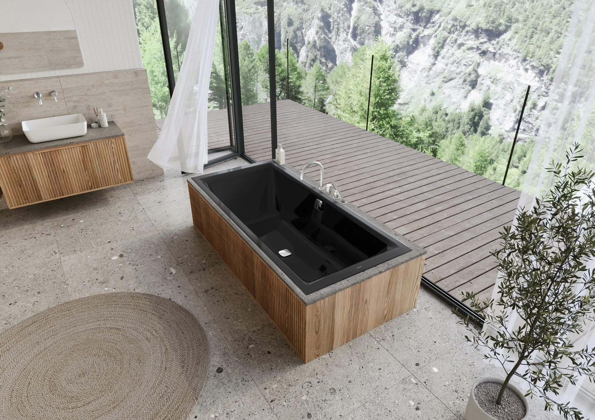 Kaldewei Badewanne „PURONEXTDUO“ rechteck 1700 × 750 mm in schwarz