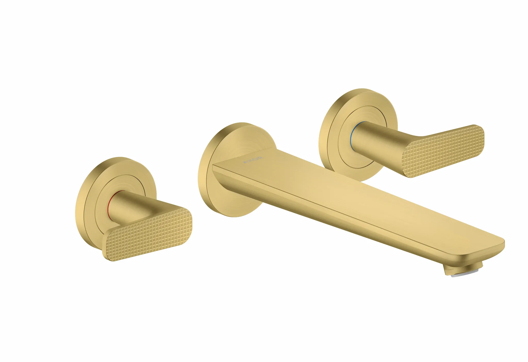 Hansgrohe AXOR Citterio C 3-Loch Wannenarmatur Unterputz Cubic cut Brushed Brass Ausladung 222 mm Normalstrahl 20 l/min Durchflussklasse D Wandmontage Hansgrohe AXOR Citterio C 3-Loch Wannenarmatur Unterputz Cubic cut Brushed Brass Ausladung 222 mm Normalstrahl 20 l/min Durchflussklasse D Wandmontage