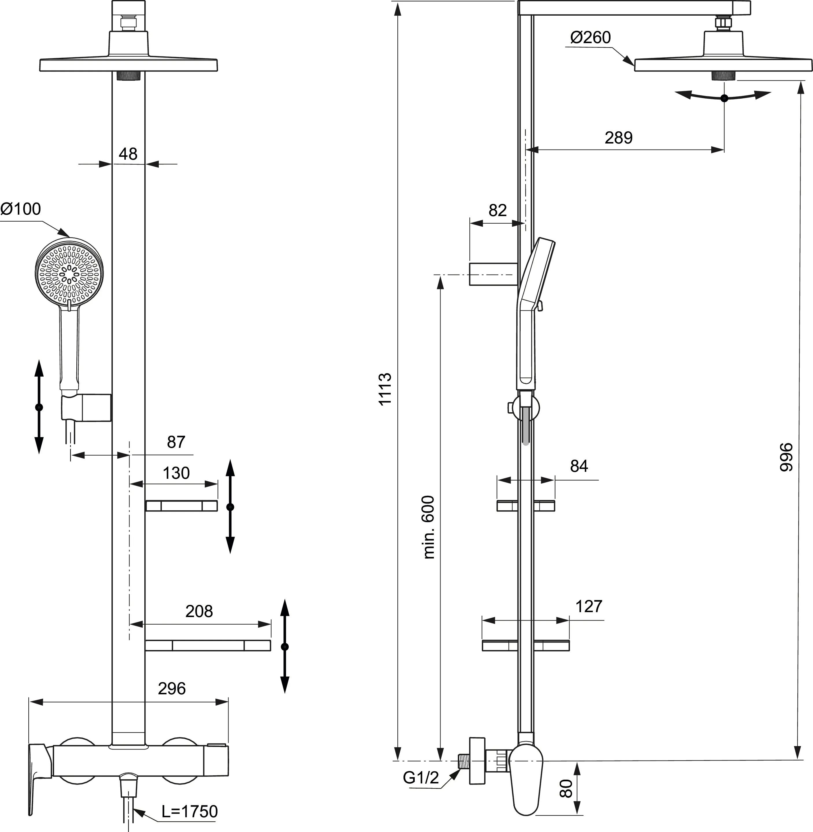 Ideal Standard Duschsystem „Alu+“