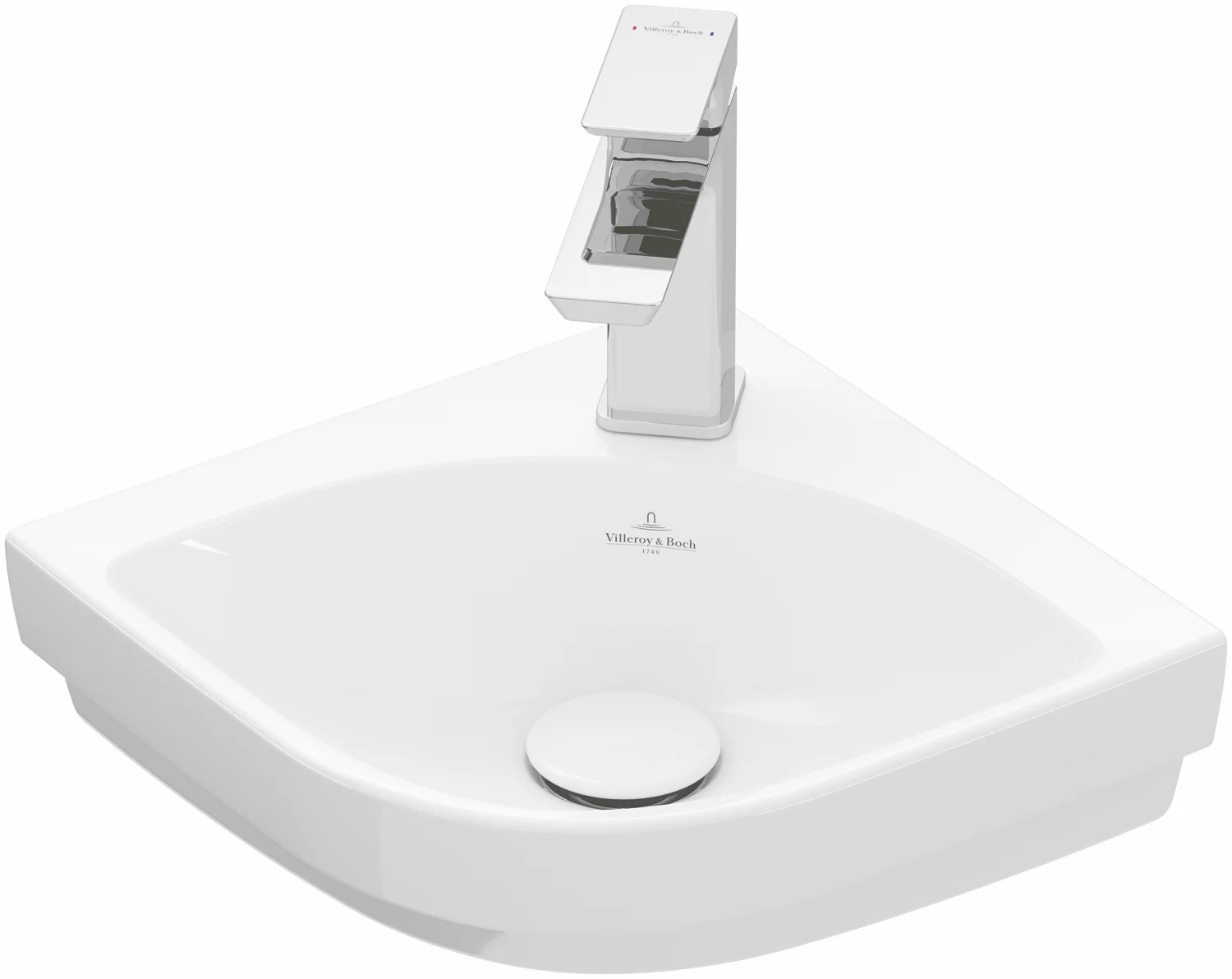 Villeroy & Boch Subway 3.0 Eck-Handwaschbecken, Viertelkreis, weiß Alpin, 320x320x145 mm