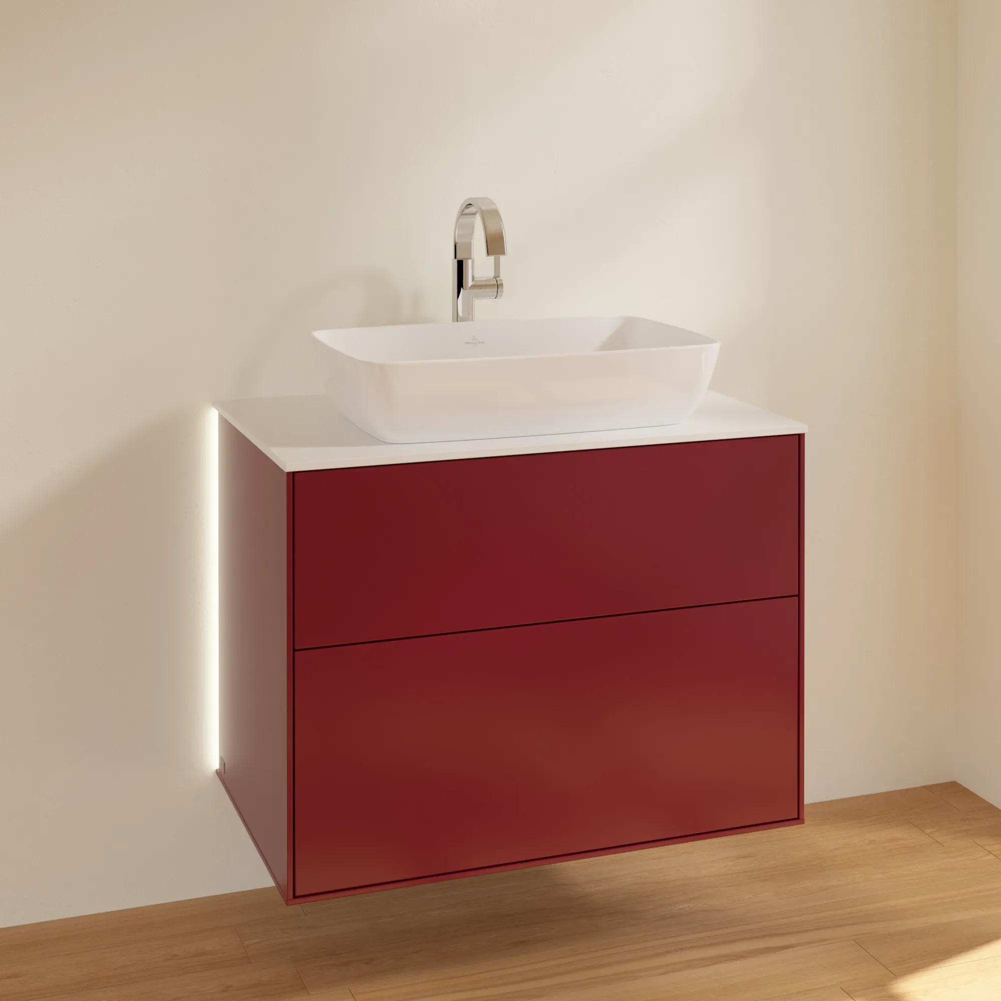Villeroy & Boch Waschtischunterschrank „Finion“ für Schrankwaschtisch 800 × 603 × 501 mm Peony Matt Lacquer, für Becken mittig, mit Hahnlochbohrung Villeroy & Boch Waschtischunterschrank „Finion“ für Schrankwaschtisch 800 × 603 × 501 mm Peony Matt Lacquer, für Becken mittig, mit Hahnlochbohrung