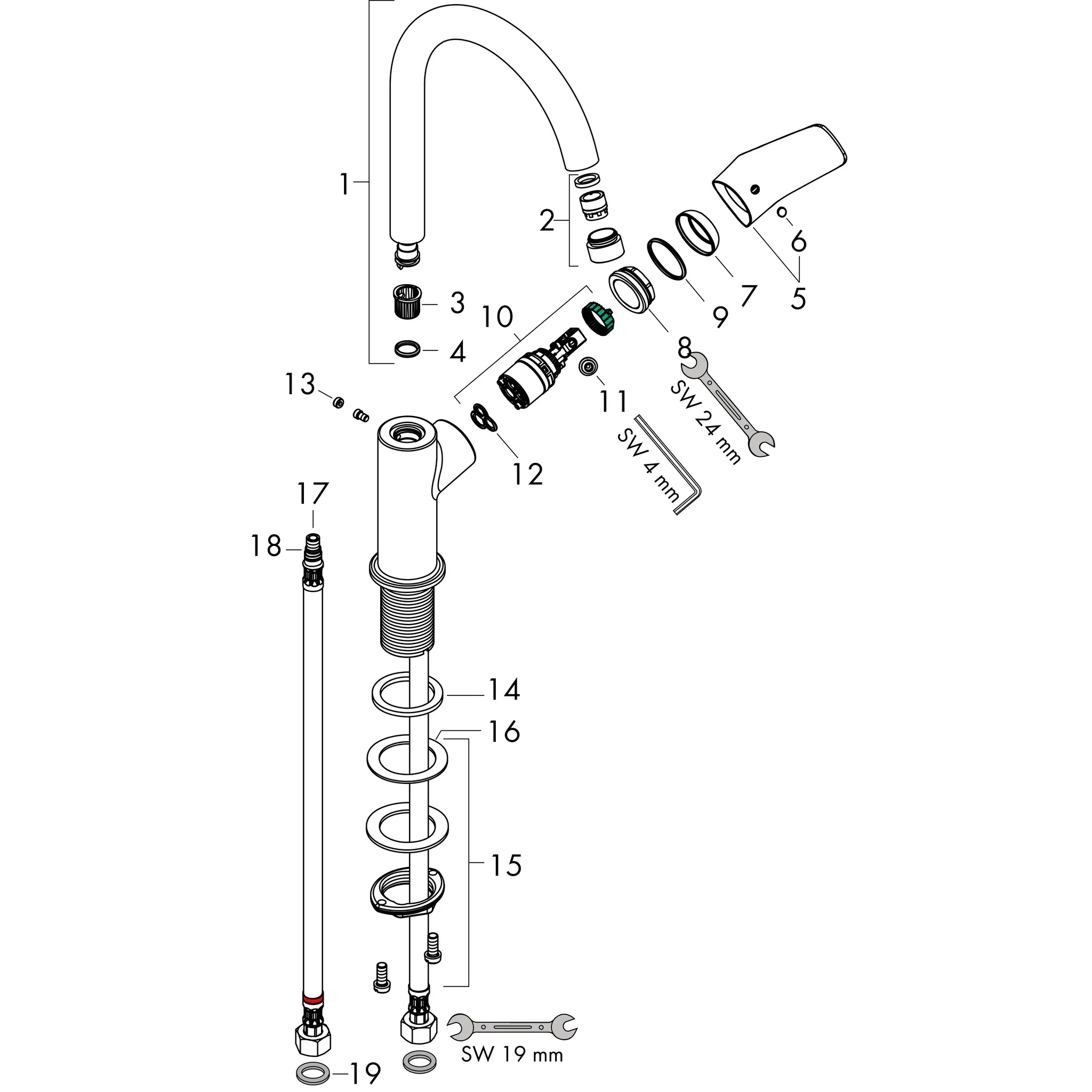 Hansgrohe Logis Einhebel-Waschtischmischer 210 mit Schwenkauslauf, Chrom Hansgrohe Logis Einhebel-Waschtischmischer 210 mit Schwenkauslauf, Chrom