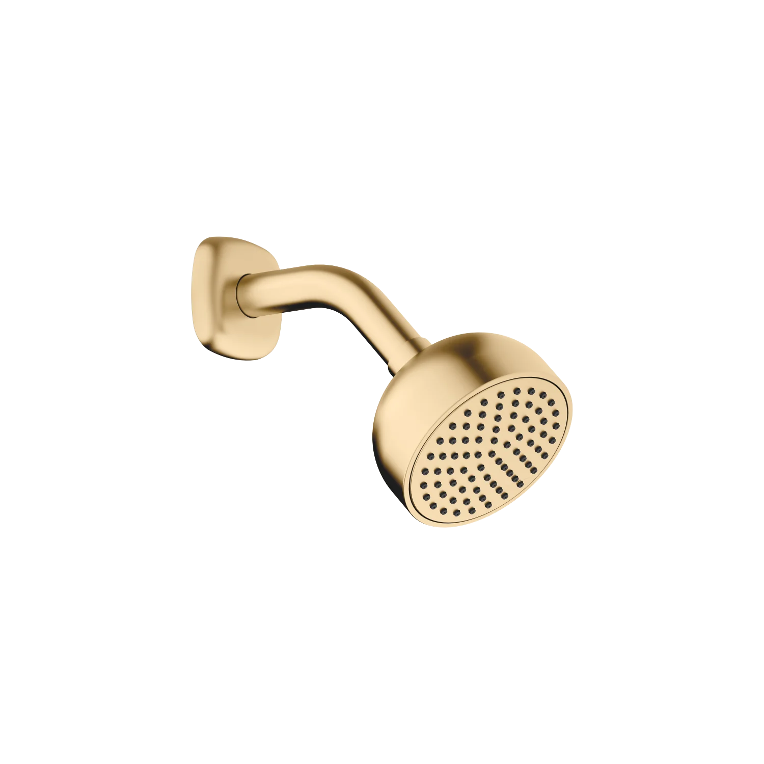 Dornbracht COYA Kopfbrause - Messing gebürstet (23kt Gold), Brausekopf Ø 94 mm, PURIFY RAIN, Durchfluss max. 7 l/min bei 3 Bar, Funktion ab 5,1 l/min, Antikalk-System, Ausladung 197 mm, Kugelgelenk 30° schwenkbar, Rosette 60 x 60 mm, Anschluss 1/2"