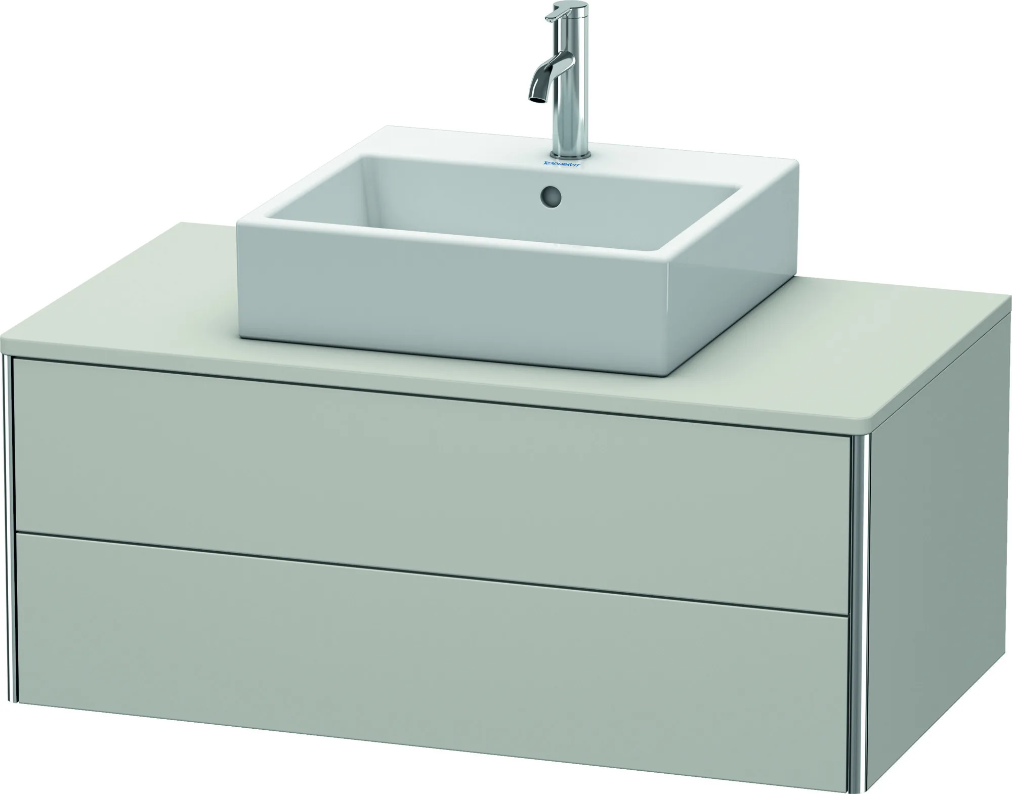 Duravit Waschtischunterschrank wandhängend „XSquare“ 100 × 40 × 54,8 cm Betongrau Matt Becken: mittig / Front- & Korpusfarbe: Betongrau Matt / Größe: 100 × 54,8 × 40 cm / Oberfläche: Dekor / Profile: Chrom / Schubladen: 2