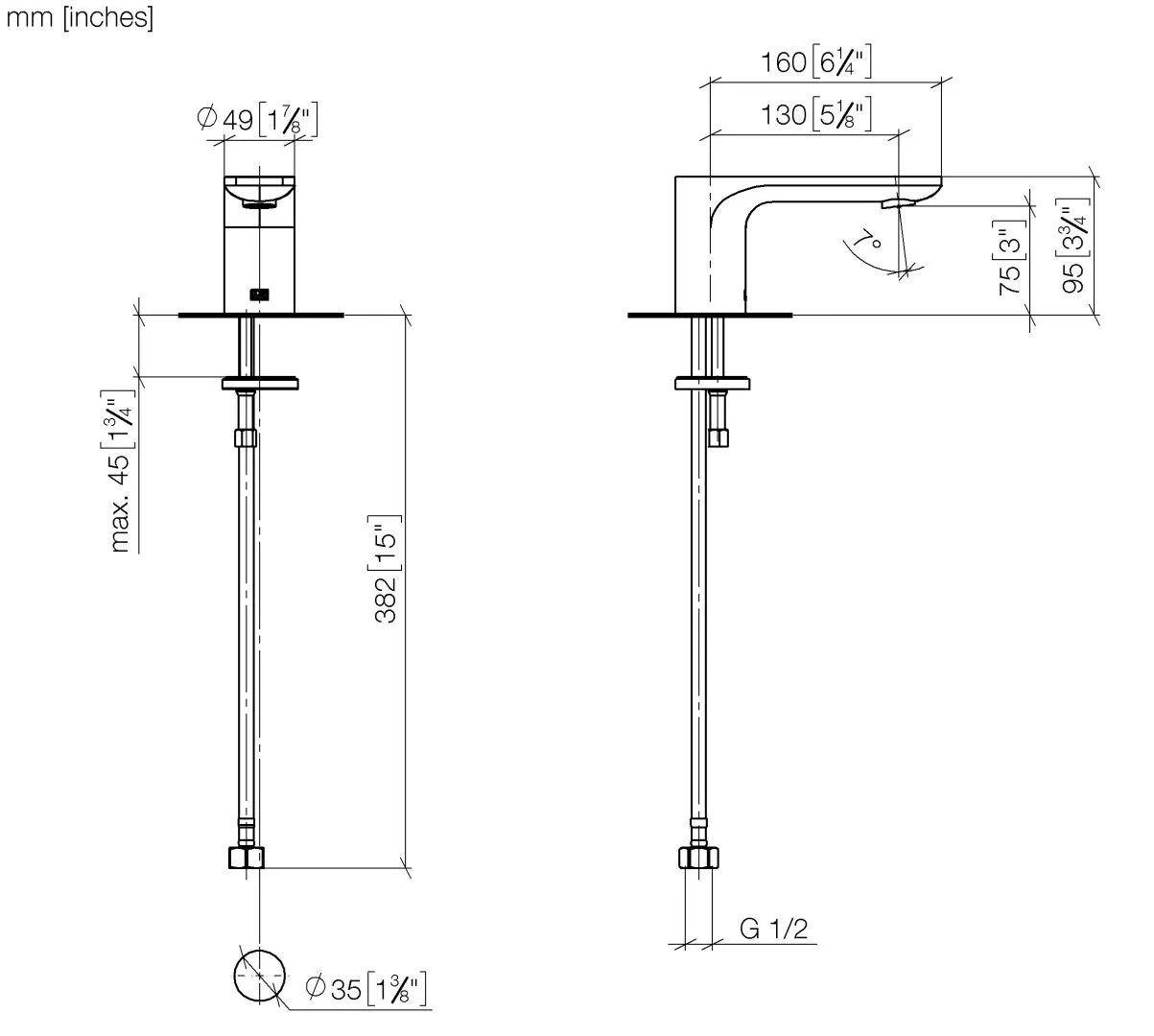DO Waschtisch-Stand-Auslauf ohne Ablaufgarnitur Lisse 13700845 chrom DO Waschtisch-Stand-Auslauf ohne Ablaufgarnitur Lisse 13700845 chrom