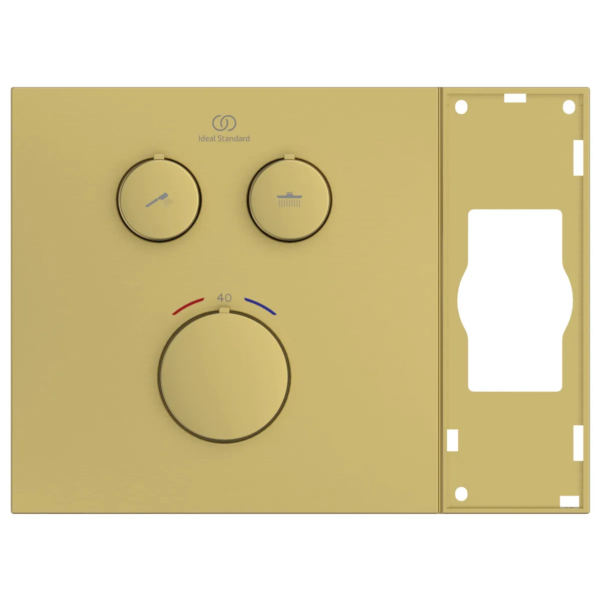 Ideal Standard Brausethermostat Ceratherm Navigo Solos Brushed Gold, Unterputz-Bausatz 1 Easy-Box, 213x41x157 mm, 2 Entnahmestellen, DICHT-FIX System