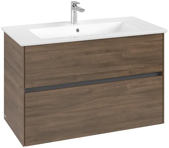 Villeroy & Boch Waschtischunterschrank „Collaro“ 961 × 610 × 480 mm Arizona Oak, ohne Beleuchtung, für Becken mittig