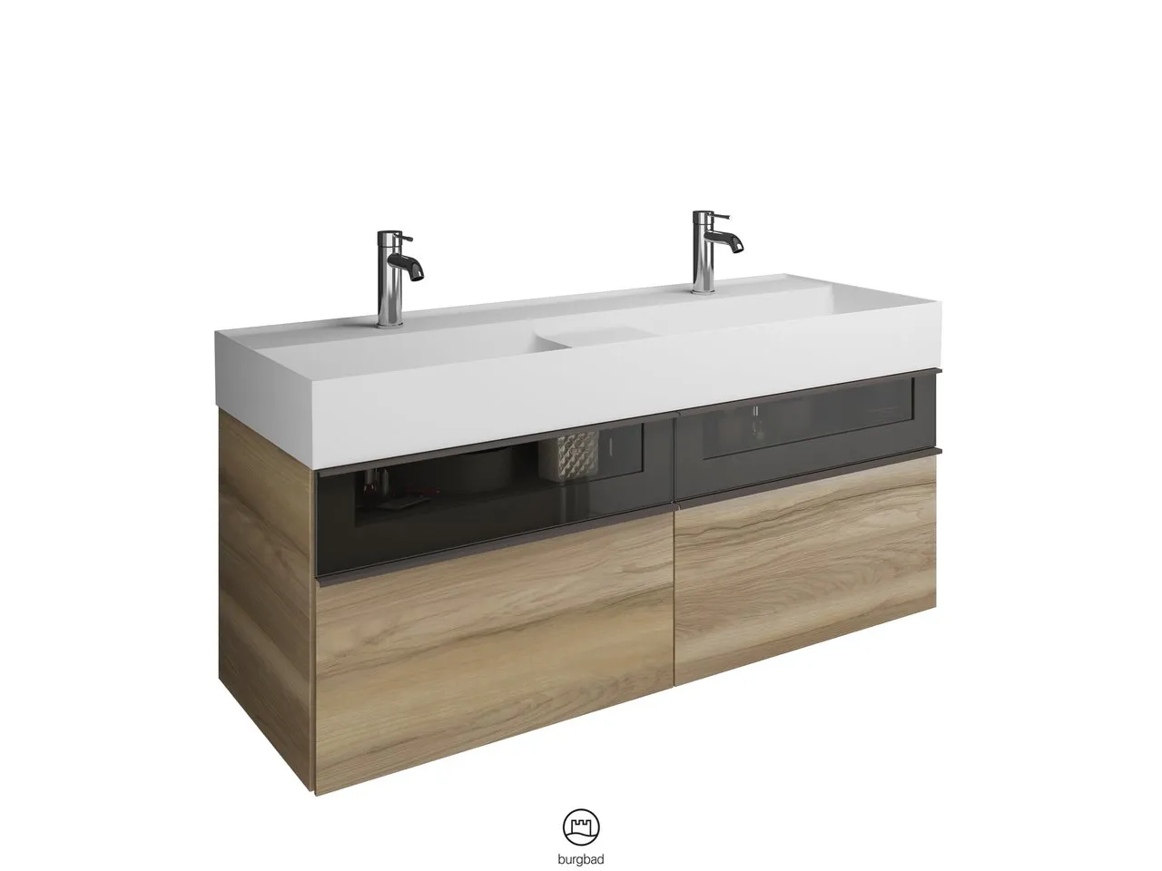 burgbad Badmöbelset „Yumo“ in Tectona Dekor Zimt burgbad Badmöbelset „Yumo“ in Tectona Dekor Zimt