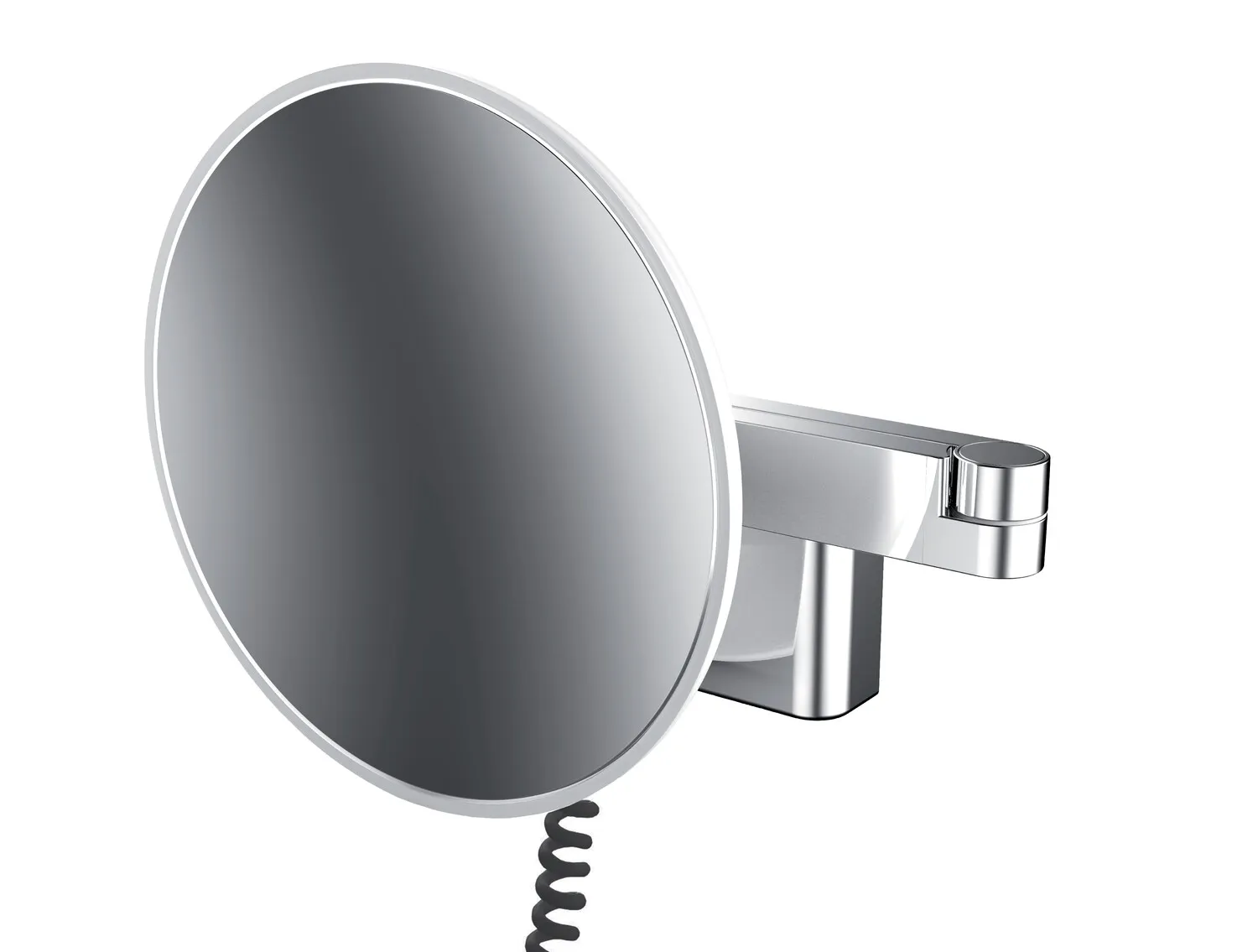 LED-Kosmetikspiegel evo 2-armig, 5-fach, rund, Stecker, 2 Schalter, Farbwechsel, dimmbar D: 209 mm, chrom LED-Kosmetikspiegel evo 2-armig, 5-fach, rund, Stecker, 2 Schalter, Farbwechsel, dimmbar D: 209 mm, chrom
