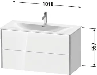 Duravit Waschtischunterschrank wandhängend „XViu“ 101 × 55,7 × 48 cm in Eiche Dunkel gebürstet