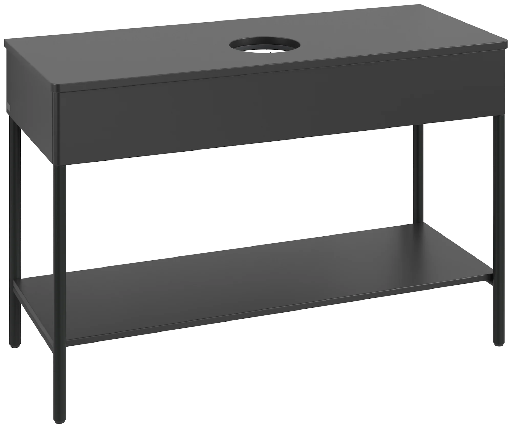 Villeroy & Boch Waschbeckenunterschrank Artis L65011, Eckig Black Matt Lacquer, 1200x782x500mm, mit Beleuchtung und Push-to-open Funktion