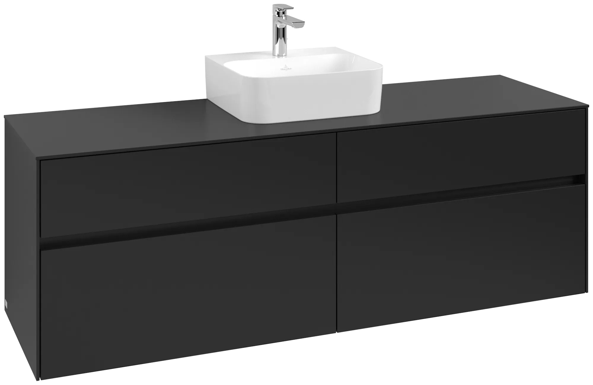 Villeroy & Boch Waschtischunterschrank „Collaro“ 1600 × 548 × 500 mm Volcano Black, mit Beleuchtung, für Becken mittig Villeroy & Boch Waschtischunterschrank „Collaro“ 1600 × 548 × 500 mm Volcano Black, mit Beleuchtung, für Becken mittig