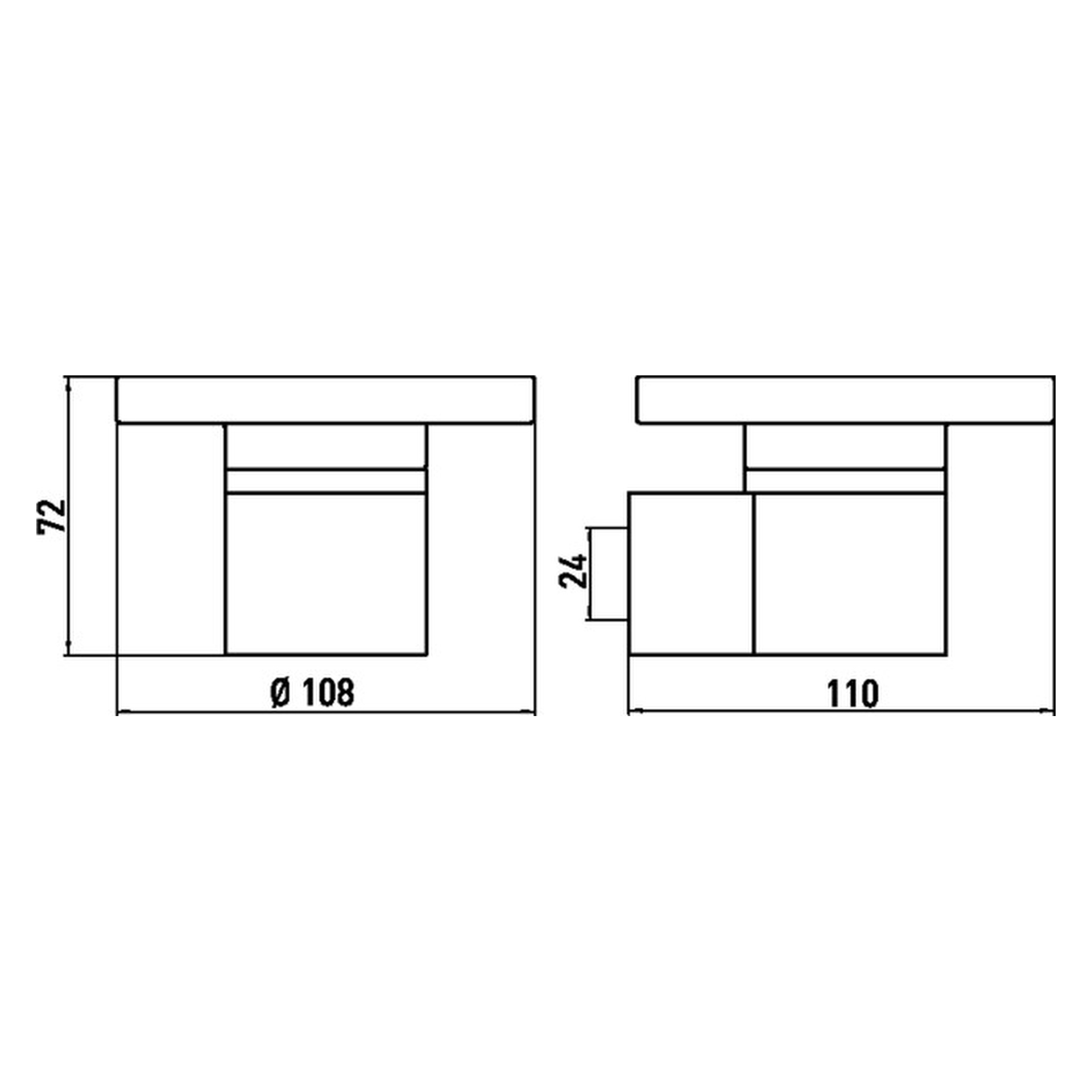 emco Seifenhalter „system 2“, Befestigung verdeckt 10,8 × 6,7 × 11 cm in chrom