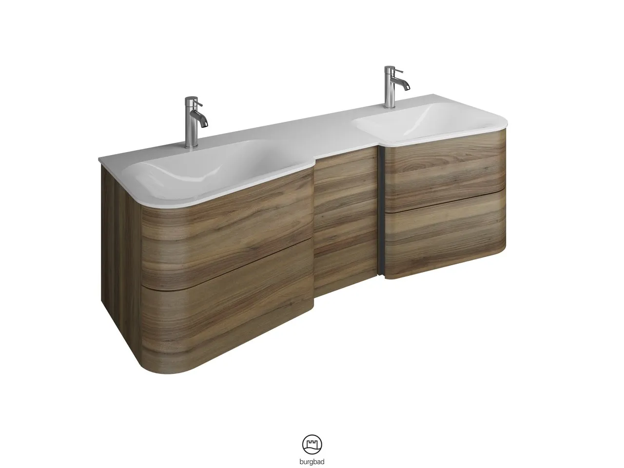 burgbad Badmöbelset „Badu“ Griffleiste, Weiß, in Weiß Matt burgbad Badmöbelset „Badu“ Griffleiste, Weiß, in Weiß Matt