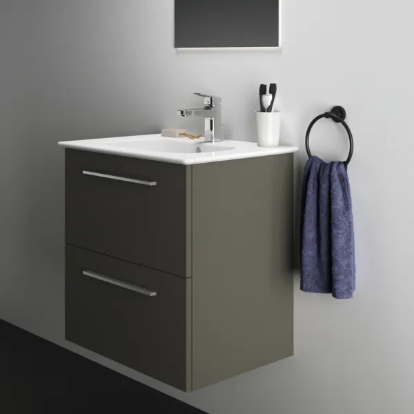 Ideal Standard i.life A Möbelwaschtischunterschrank Quarzgrau matt 600x440x630mm 2 Auszüge Softclose Ideal Standard i.life A Möbelwaschtischunterschrank Quarzgrau matt 600x440x630mm 2 Auszüge Softclose
