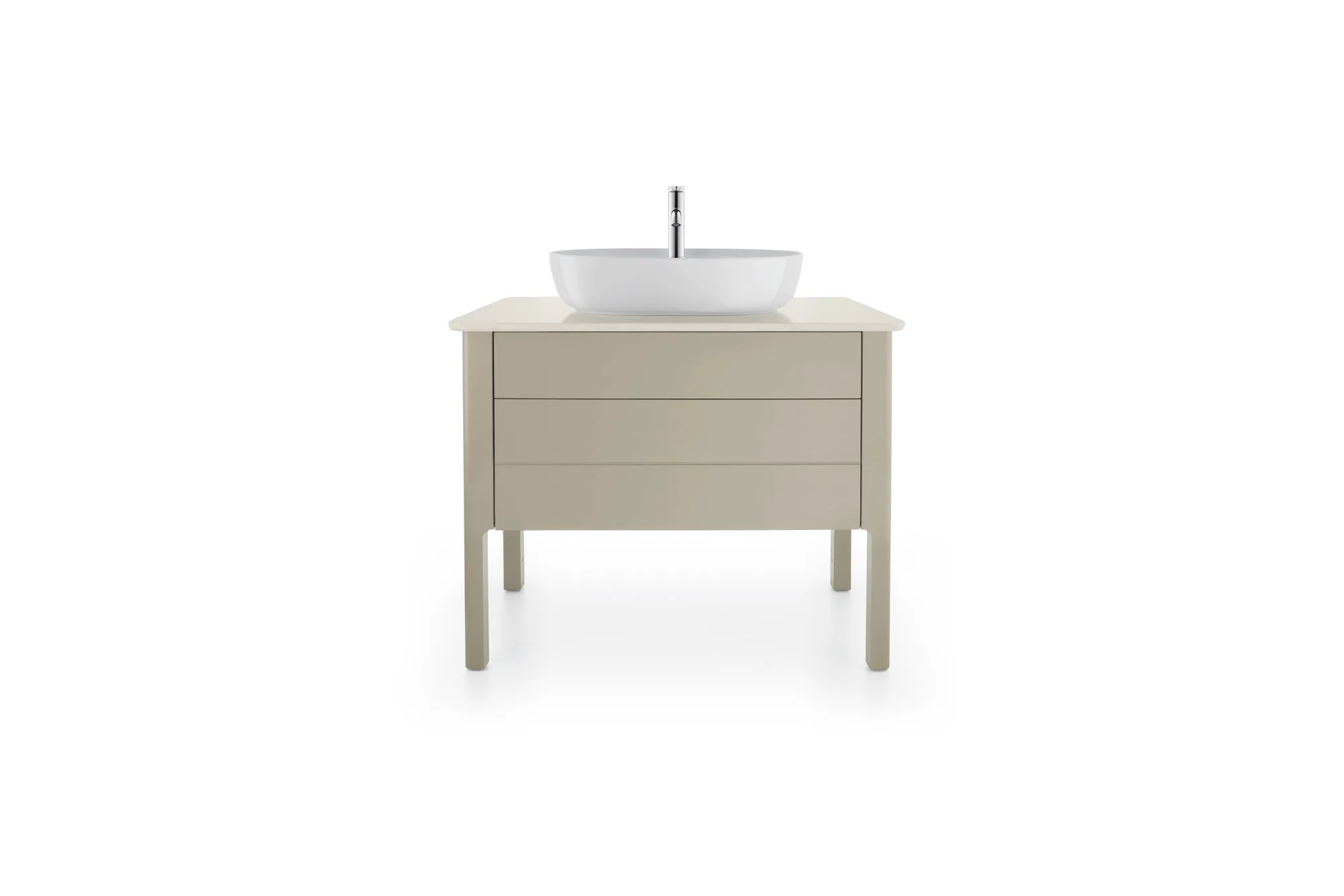 Duravit Waschtischunterschrank bodenstehend „Luv“ 93,8 × 74,3 × 57 cm Becken: mittig / Front- & Korpusfarbe: Taupe Seidenmatt / Größe: 93,8 × 57 × 74,3 cm / Schubladen: 2 Duravit Waschtischunterschrank bodenstehend „Luv“ 93,8 × 74,3 × 57 cm Becken: mittig / Front- & Korpusfarbe: Taupe Seidenmatt / Größe: 93,8 × 57 × 74,3 cm / Schubladen: 2