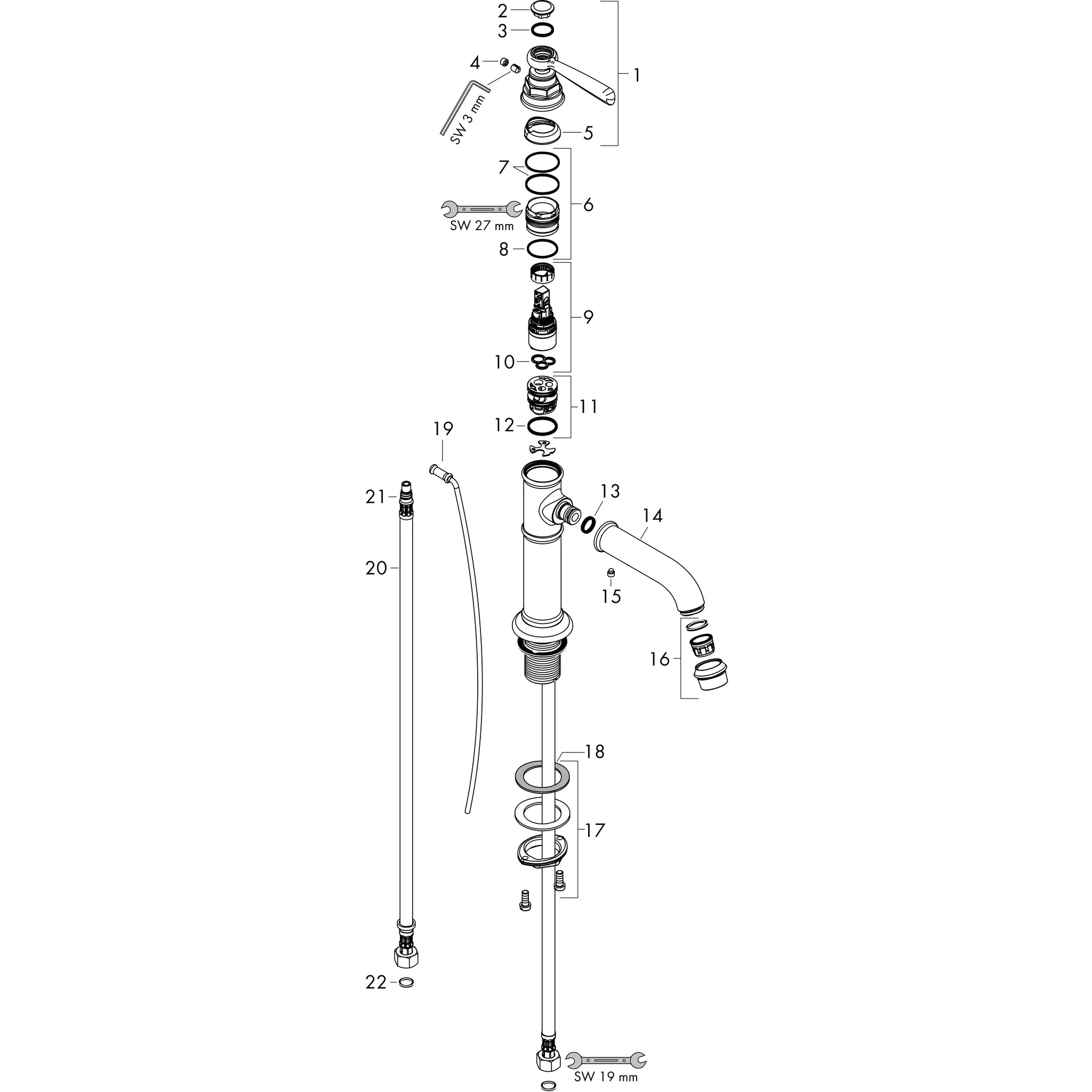 Hansgrohe AXOR Montreux Einhebel-Waschtischmischer 100, Chrom Hansgrohe AXOR Montreux Einhebel-Waschtischmischer 100, Chrom
