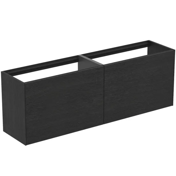 Ideal Standard Conca Waschtischunterschrank, Eiche geflammt, 1585x373x540 mm, 2 Auszüge mit Push-Open und Softclose-Einzug, ohne Platte