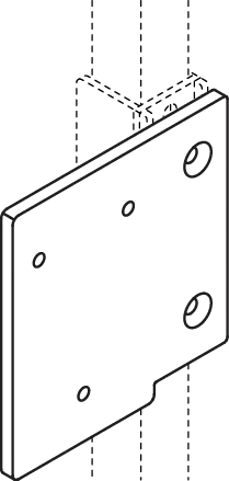Montageplatte S50 für SK-Griff 802.50.4..., rechts Montageplatte S50 für SK-Griff 802.50.4..., rechts
