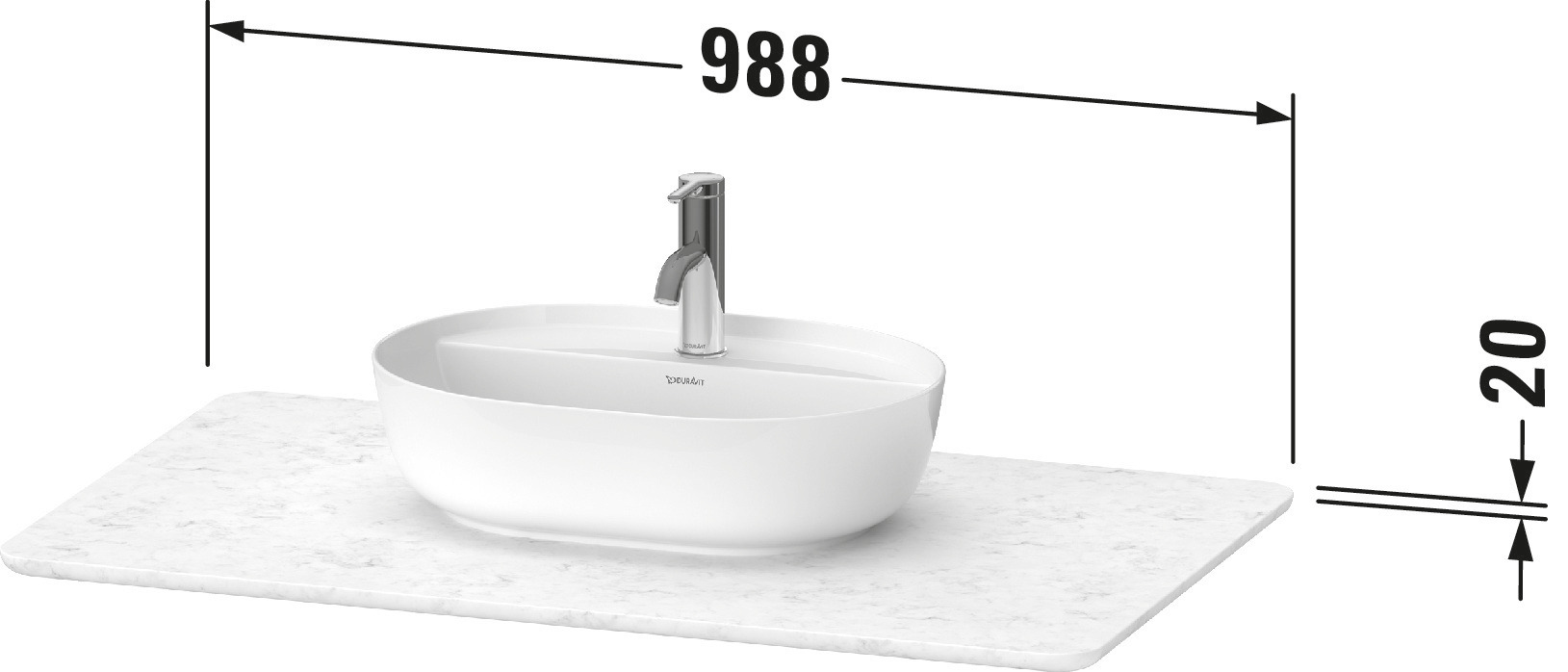 Duravit Konsole „Luv“ in Grau Struktur