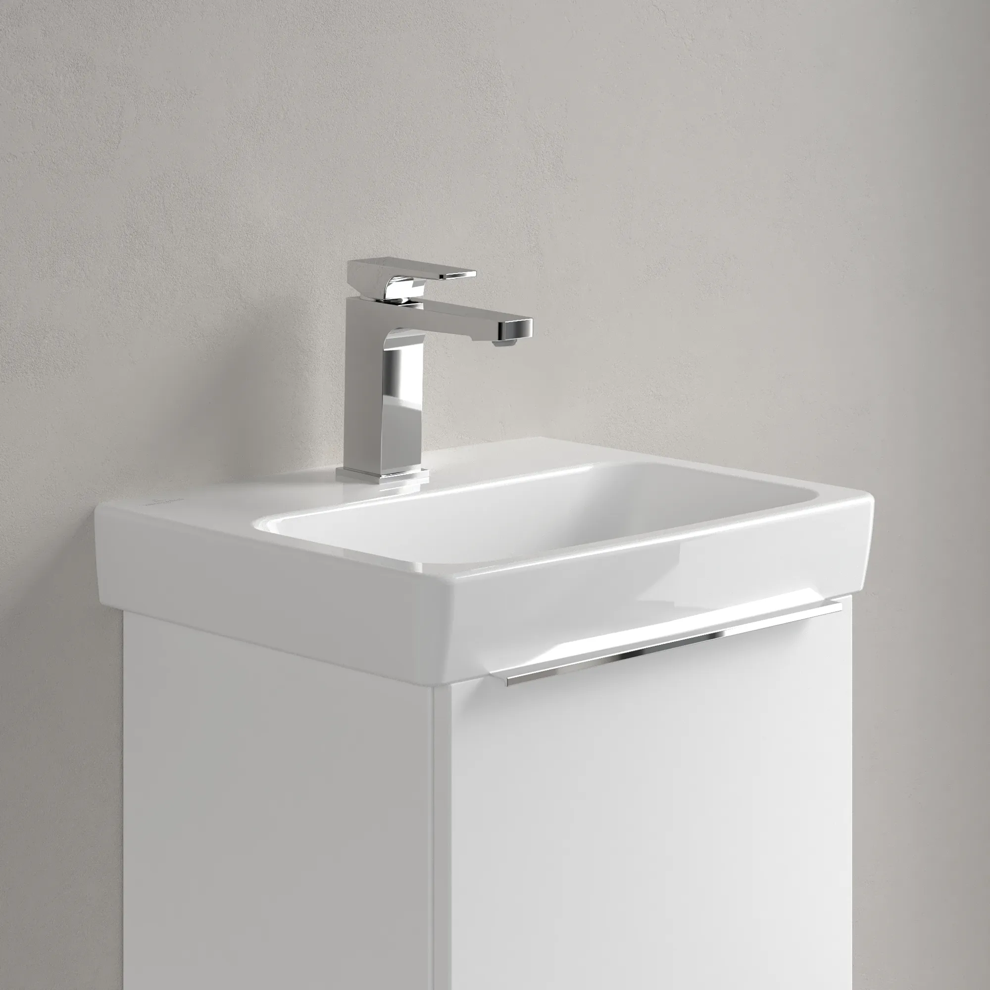 Villeroy & Boch Handwaschbecken Architectura, Rechteck, Weiß Alpin, 450 x 365 x 140 mm, 1-Loch-Armatur, Sanitärkeramik, glänzend Villeroy & Boch Handwaschbecken Architectura, Rechteck, Weiß Alpin, 450 x 365 x 140 mm, 1-Loch-Armatur, Sanitärkeramik, glänzend