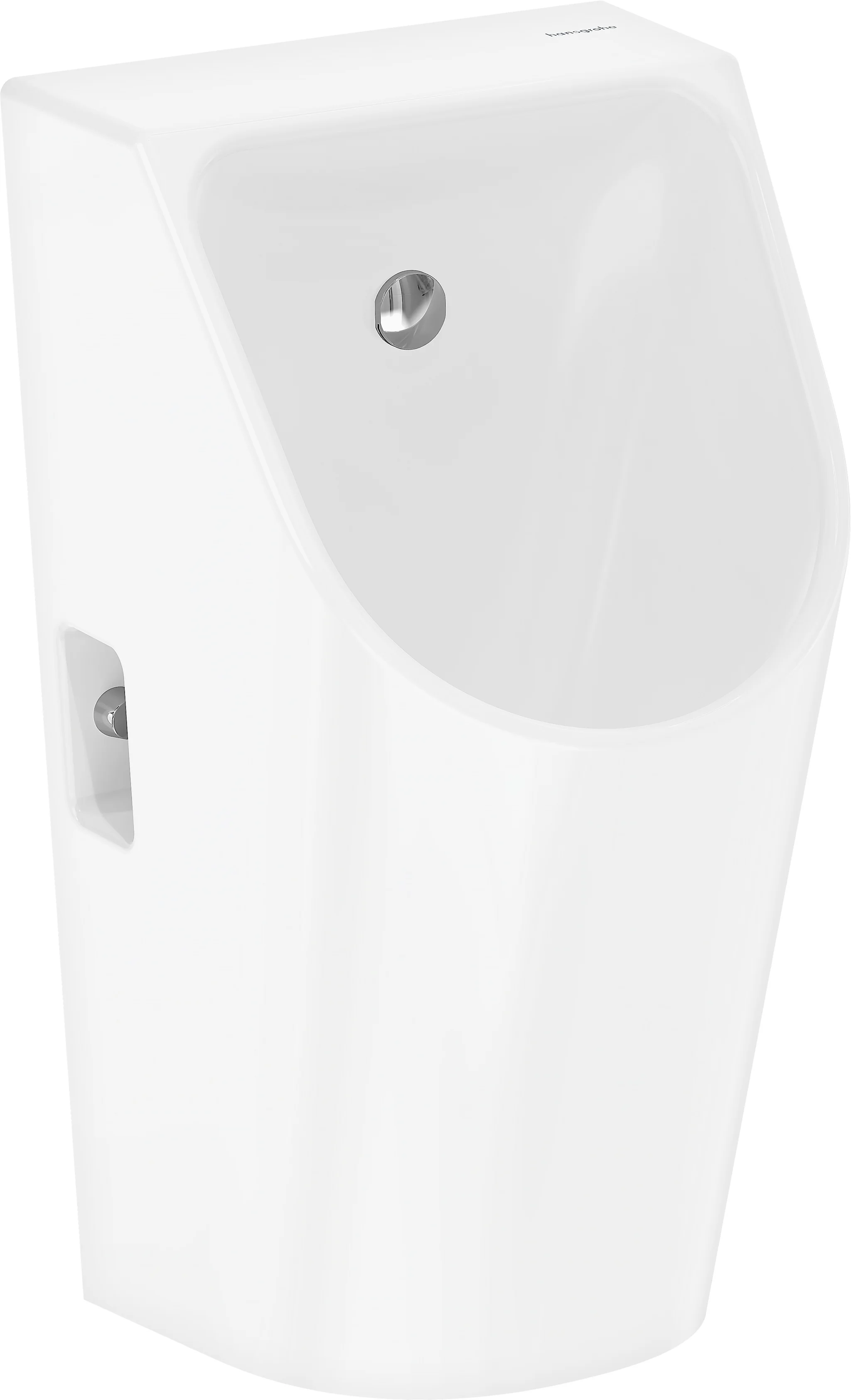 Hansgrohe EluPura Original S Urinal, Keramik, glänzend, Zulauf von hinten, Ablauf spülrandlos, Wandanschluss G 1/2, inkl. Schallschutzmatte und Siphon