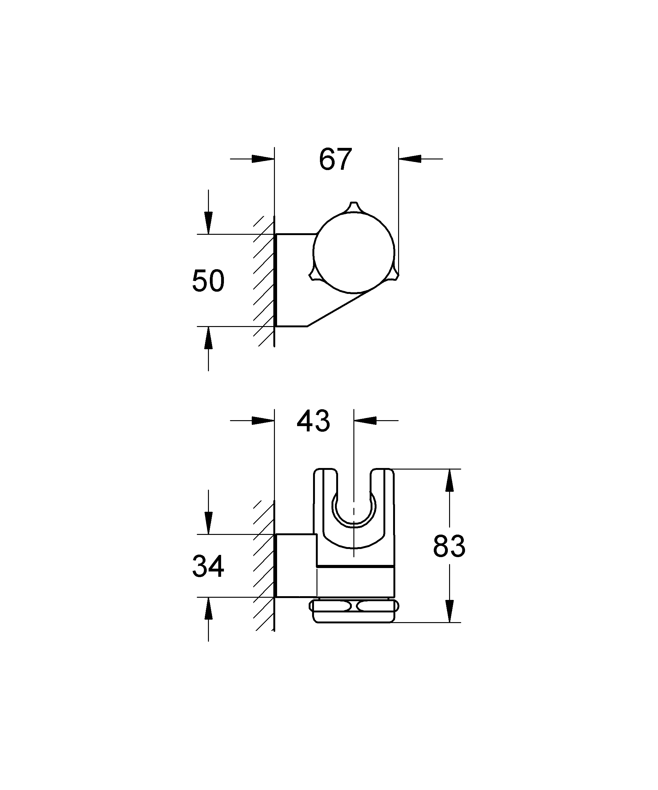 Handbrausehalter Relexa 28623, verstellbar, chrom