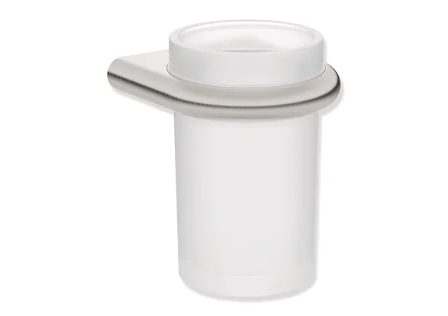HEWI Glasbecher mit Halter Serie 480, Edelstahl matt-schliff HEWI Glasbecher mit Halter Serie 480, Edelstahl matt-schliff