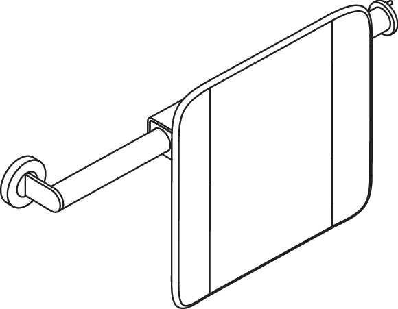 Mobile Rückenstütze,T:150, re Wand, li SK-Griff (A), chrom signalweiß