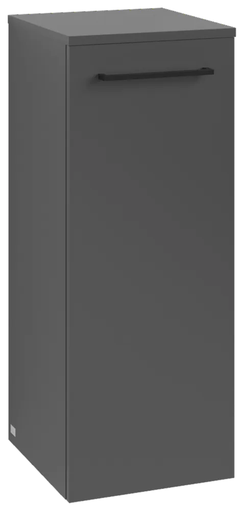 Villeroy & Boch Seitenschrank „Avento“ 35 × 89 × 37,3 × 37,3 cm Graphite, Anschlag rechts, Soft Closing, 1 Tür