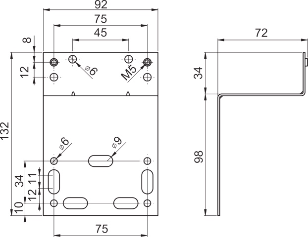 HA Montageplatte HANSAMATRIX 4405 abgewinkelt