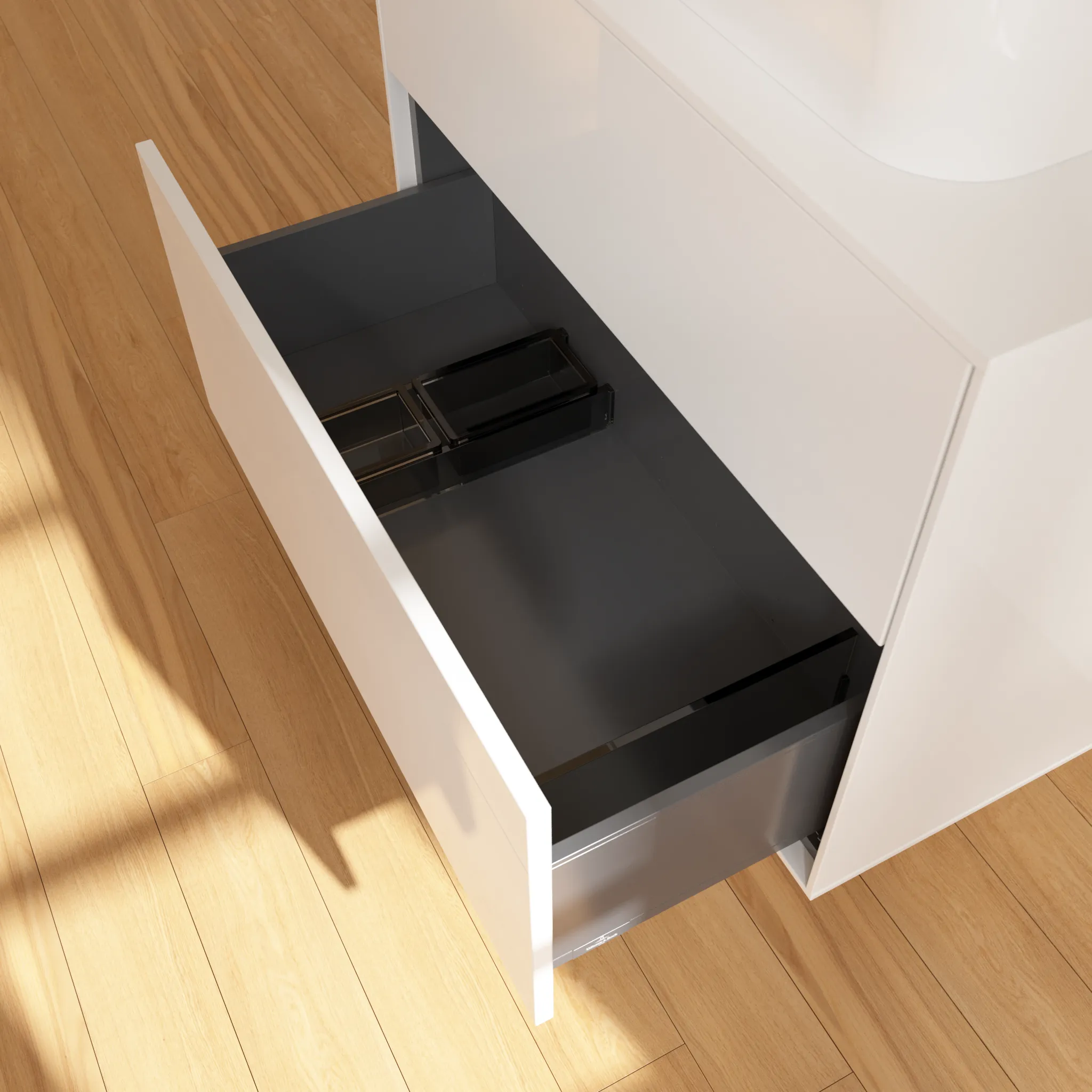 Villeroy & Boch Waschtischunterschrank „Finion“ für Schrankwaschtisch 800 × 603 × 501 mm Glossy White Lacquer, für Becken mittig, mit Hahnlochbohrung Villeroy & Boch Waschtischunterschrank „Finion“ für Schrankwaschtisch 800 × 603 × 501 mm Glossy White Lacquer, für Becken mittig, mit Hahnlochbohrung