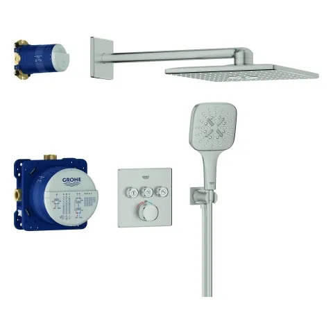 Grohe Grohtherm SmartControl Duschsystem Unterputz mit Rainshower SmartActive 310 Cube