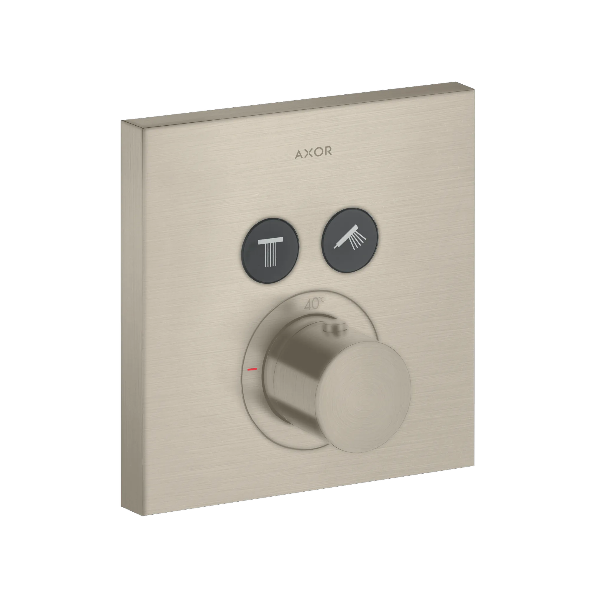 Hansgrohe AXOR ShowerSelect Thermostat Unterputz eckig für 2 Verbraucher, Brushed Nickel
