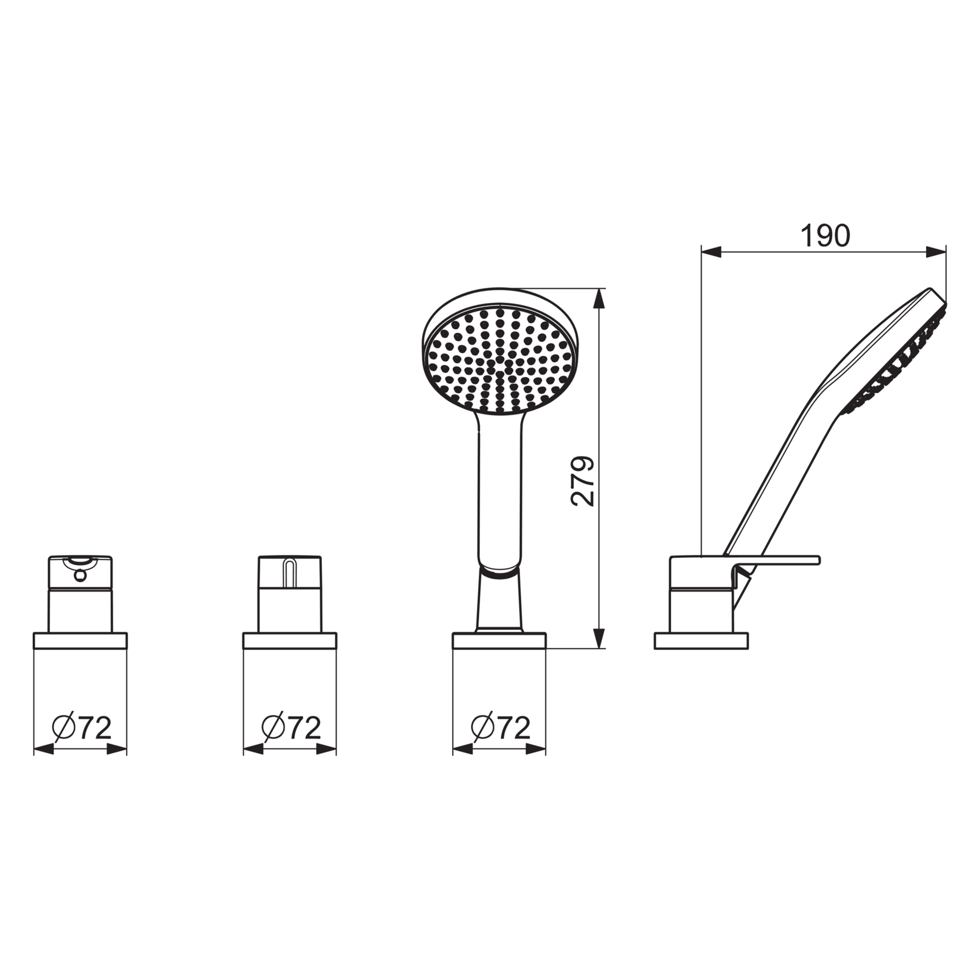 Einhebelmischer Fertigmontageset für Wanne/Brause RONDA 0341 Rosette rund 3-strahlig 72 mm Chrom Einhebelmischer Fertigmontageset für Wanne/Brause RONDA 0341 Rosette rund 3-strahlig 72 mm Chrom