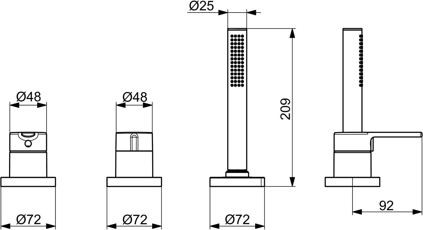 HansaRONDA Wannenarmatur Einhebelmischer Fertigmontageset für Wanne/Brause HansaRONDA Wannenarmatur Einhebelmischer Fertigmontageset für Wanne/Brause
