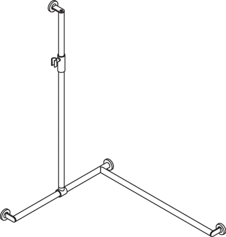 Duschhandlauf mit verschiebbarer Brausehalterstange, Edelstahl, PVD, mit magnetischem Brausehalter, senkrechte Länge 1250 mm, waagerechte Längen 765 mm und 965 mm, D: 32 mm, Ausführung rechts, in Farbe CK (Messing glänzend) Duschhandlauf mit verschiebbarer Brausehalterstange, Edelstahl, PVD, mit magnetischem Brausehalter, senkrechte Länge 1250 mm, waagerechte Längen 765 mm und 965 mm, D: 32 mm, Ausführung rechts, in Farbe CK (Messing glänzend)