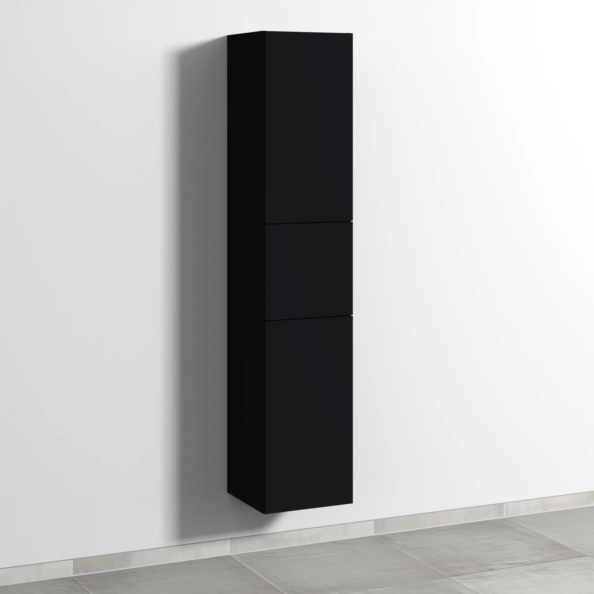 Sanipa Hochschrank „3way“ 350 × 1700 × 345 mm Anschlag rechts, in Schwarz (matt), Anschlag rechts