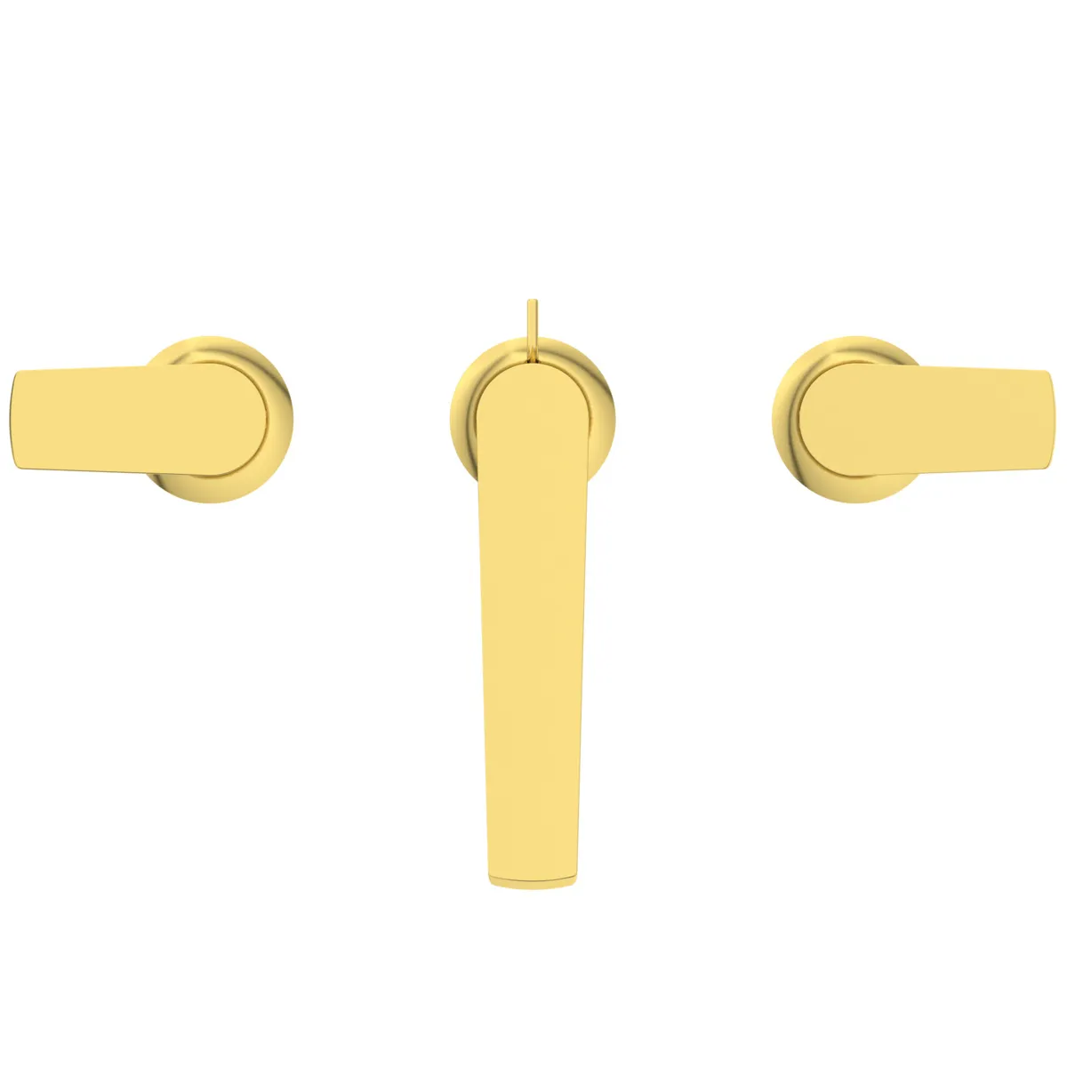 3-Loch-Waschtischarmatur La Dolce Vita mit Ablaufgarnitur Brushed Gold 3-Loch-Waschtischarmatur La Dolce Vita mit Ablaufgarnitur Brushed Gold