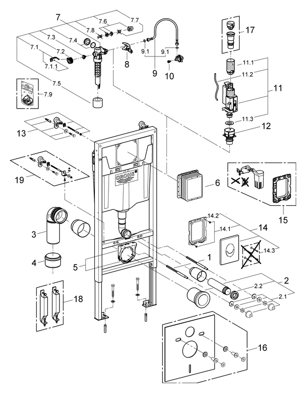 Grohe Rapid SL WC-Set 3-in-1, 1,13 m Bauhöhe, Skate Air Betätigung, alpinweiß Grohe Rapid SL WC-Set 3-in-1, 1,13 m Bauhöhe, Skate Air Betätigung, alpinweiß