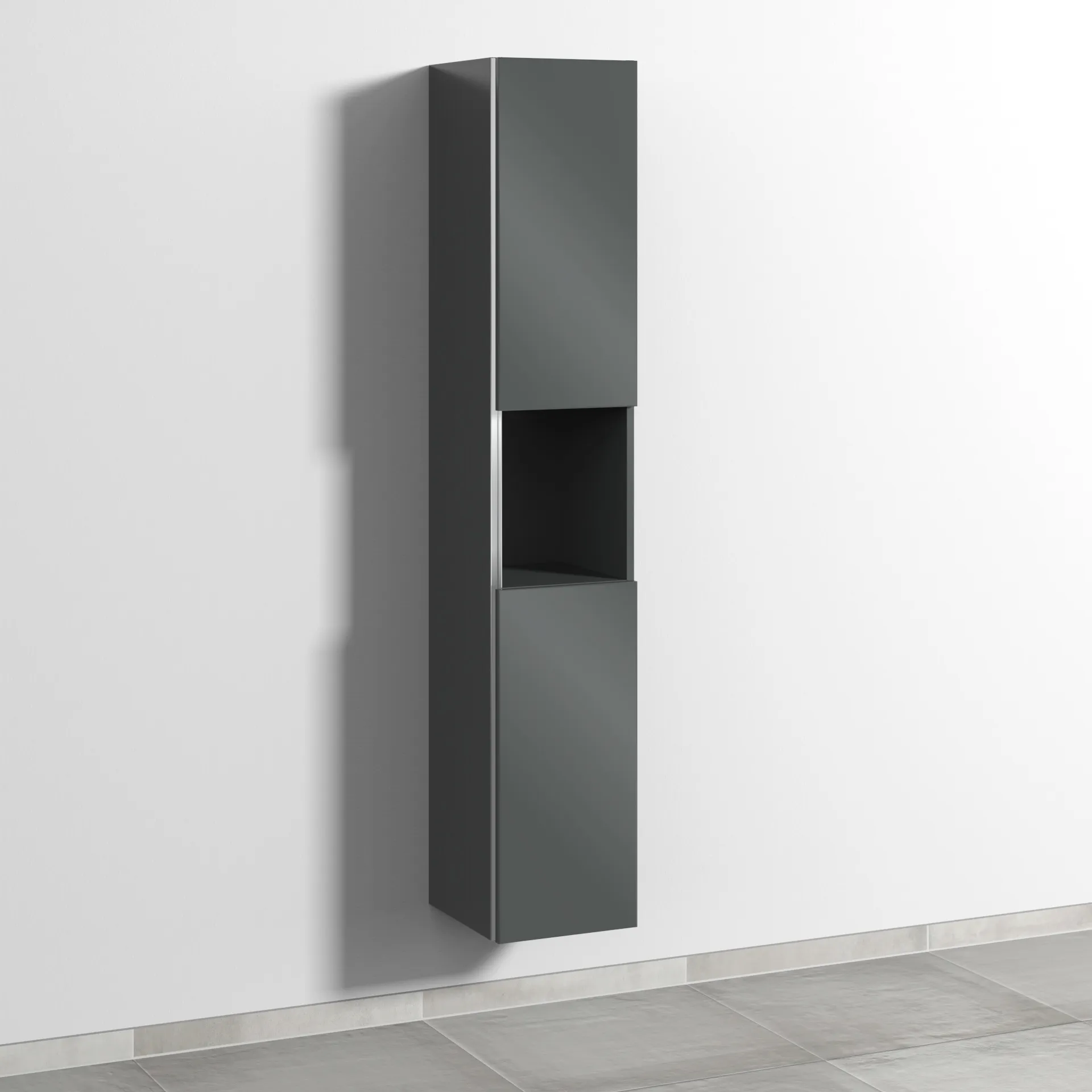Sanipa Hochschrank „3way“ 300 × 1700 × 345 mm Anschlag rechts, in Anthrazit (glanz), Anschlag rechts