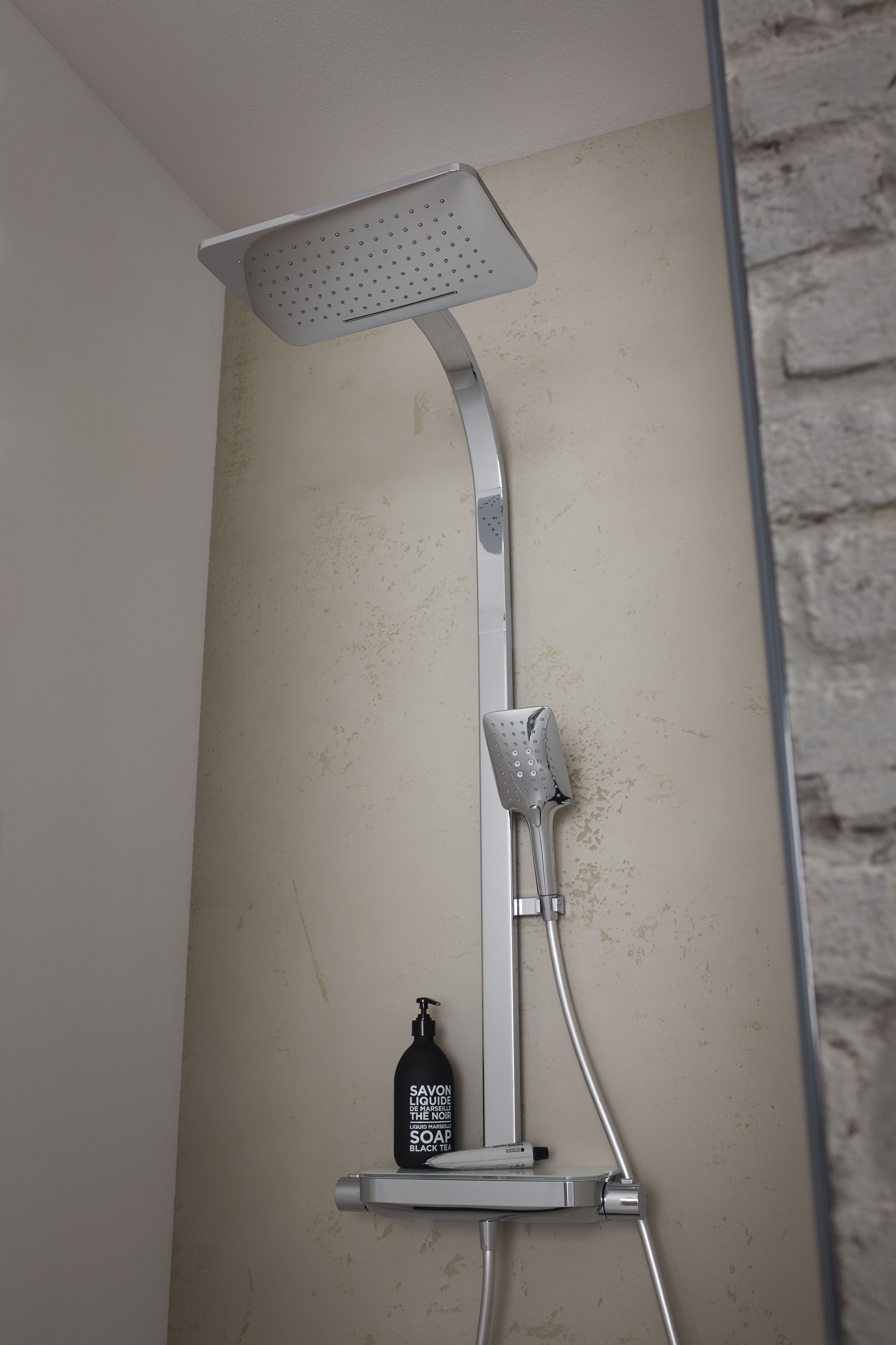 HSK Shower-Set Duschthermostat mit Ablage „RS AquaTray“ in weiß / chrom