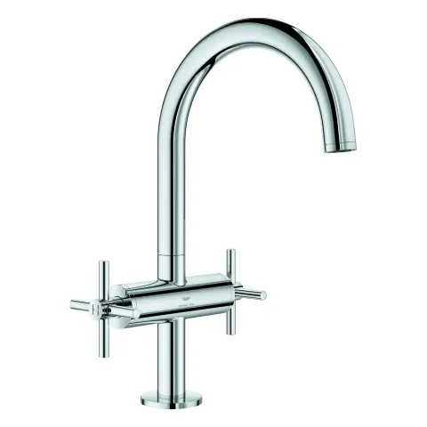 Waschtisch-Einlochbatterie Atrio 21144, L-Size, mit Kreuzgriffen, Push-open Ablaufgarnitur 1 1/4'', chrom Waschtisch-Einlochbatterie Atrio 21144, L-Size, mit Kreuzgriffen, Push-open Ablaufgarnitur 1 1/4'', chrom