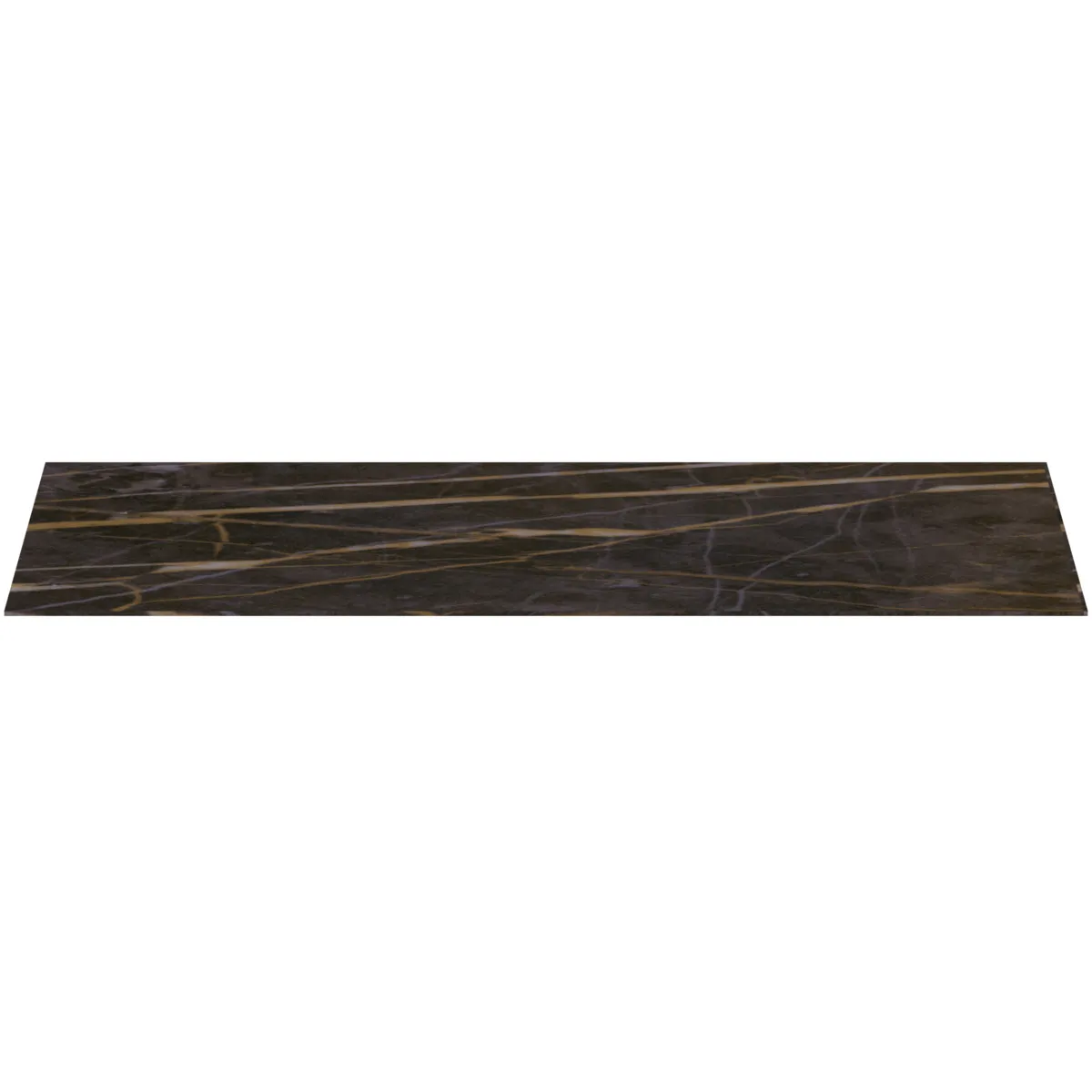 Waschtischplatte Conca, aus Keramik, 1202x505x6mm, Marmor Noir Desir