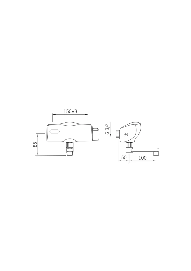 HansaELECTRA Waschtischbatterie HansaELECTRA 6446 6 V Ausladung 100 mm DN15 Chrom