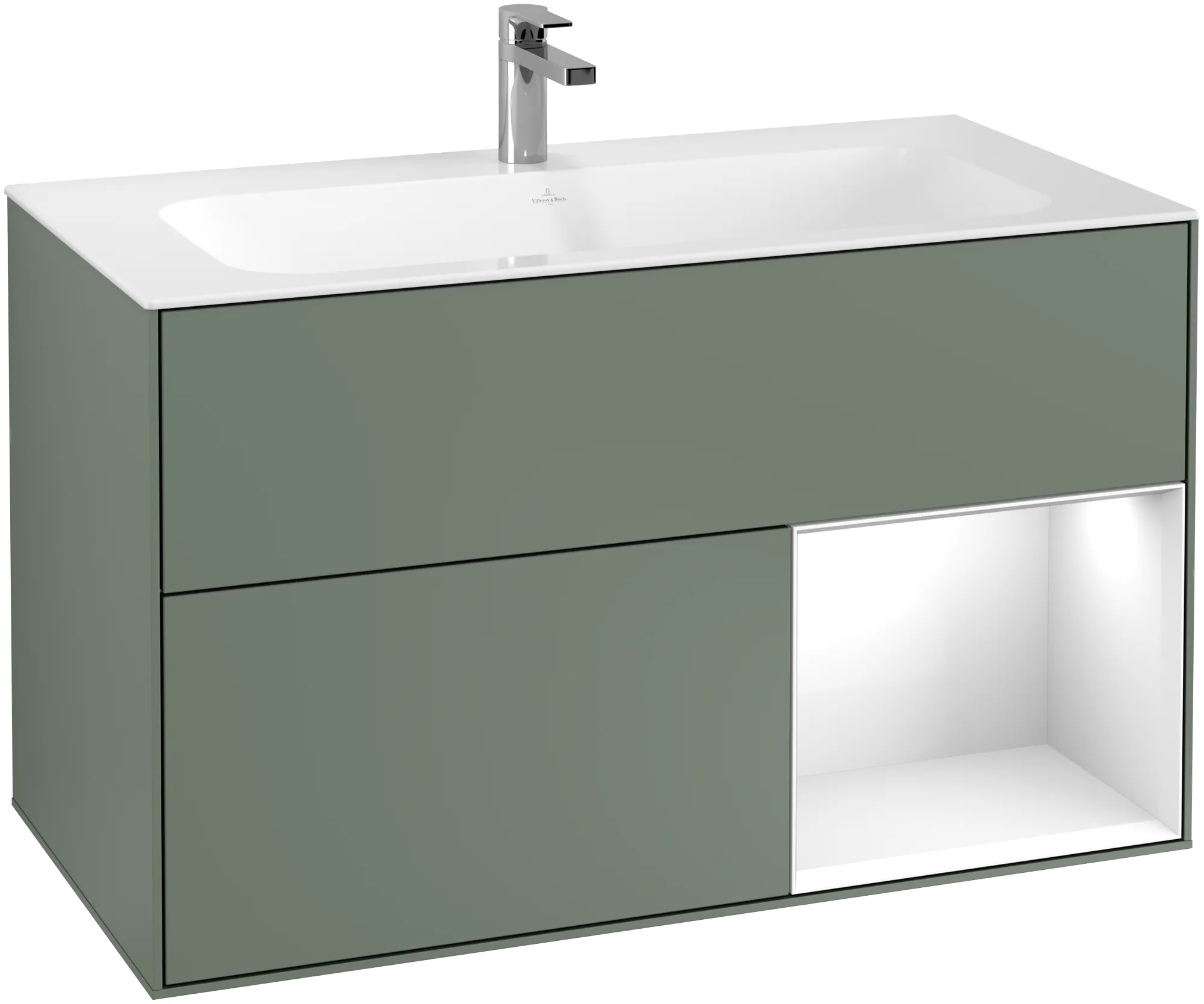 Villeroy & Boch Finion Waschbeckenunterschrank F04 996x591x498mm Olive Matt/Lacquer