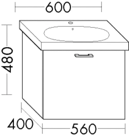 Waschtischunterschrank Sys30 von burgbad – 400 x 560 x 480 mm, 1 Auszug, SilentSystem für geräuscharmes Schließen Waschtischunterschrank Sys30 von burgbad – 400 x 560 x 480 mm, 1 Auszug, SilentSystem für geräuscharmes Schließen