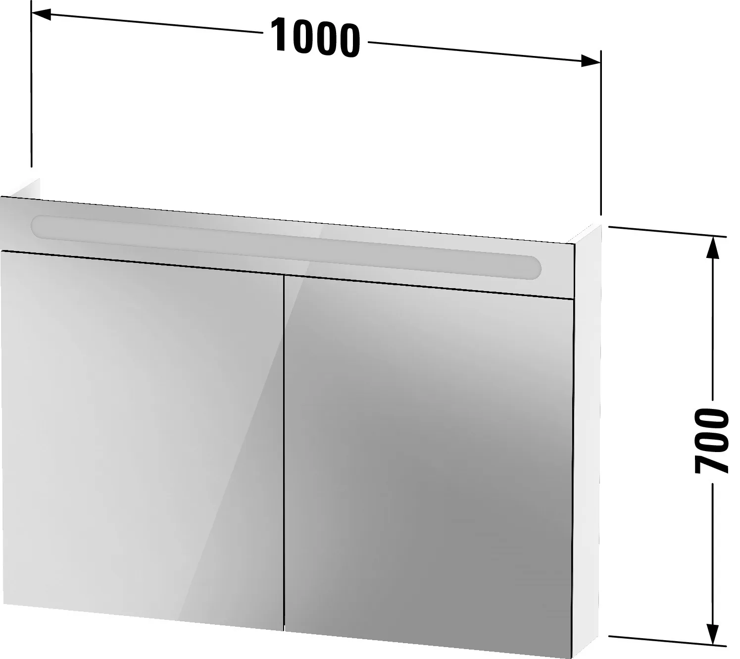 Duravit Spiegelschrank „No.1“ 100 × 70 × 14,8 cm