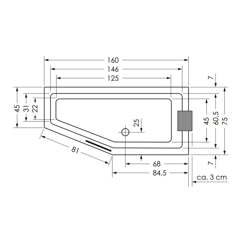 repaBAD Badewanne „Livorno Eco“ trapez 1600 mm, links in Weiß Matt repaBAD Badewanne „Livorno Eco“ trapez 1600 mm, links in Weiß Matt